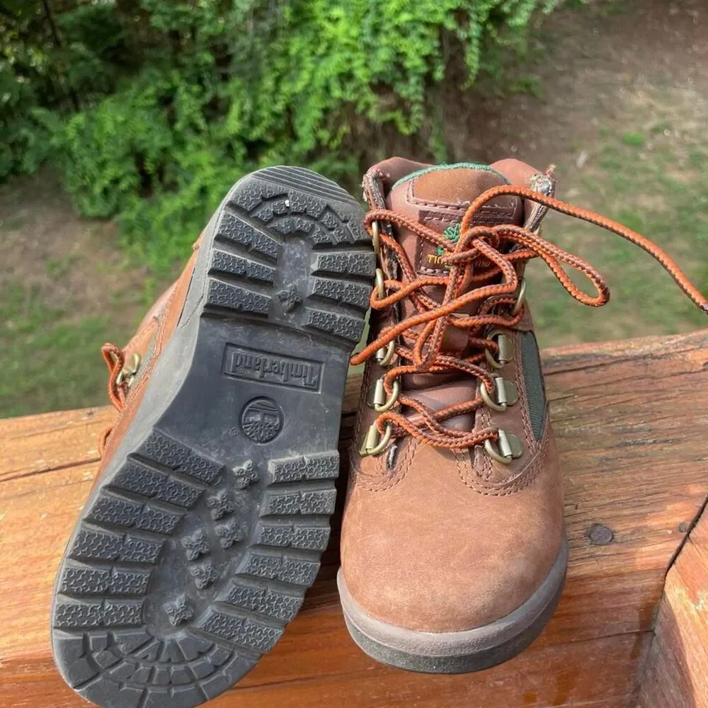 Timberland  Youth 10 Feild Boots Brown Green/ Olive Waterproof Boots